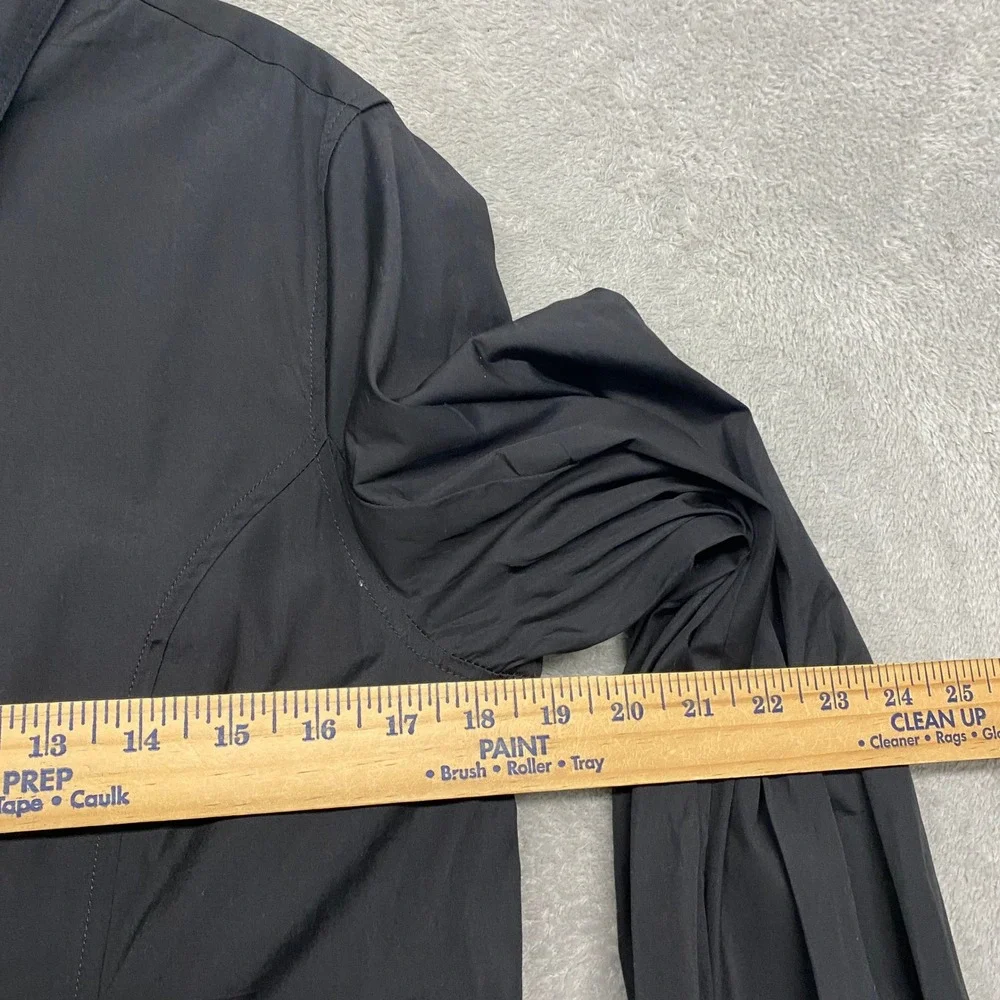 Madewell Dress 8 Black Seamed Long Sleeve Mini Poplin Shirtdress Pockets NV025 - Picture 9 of 13